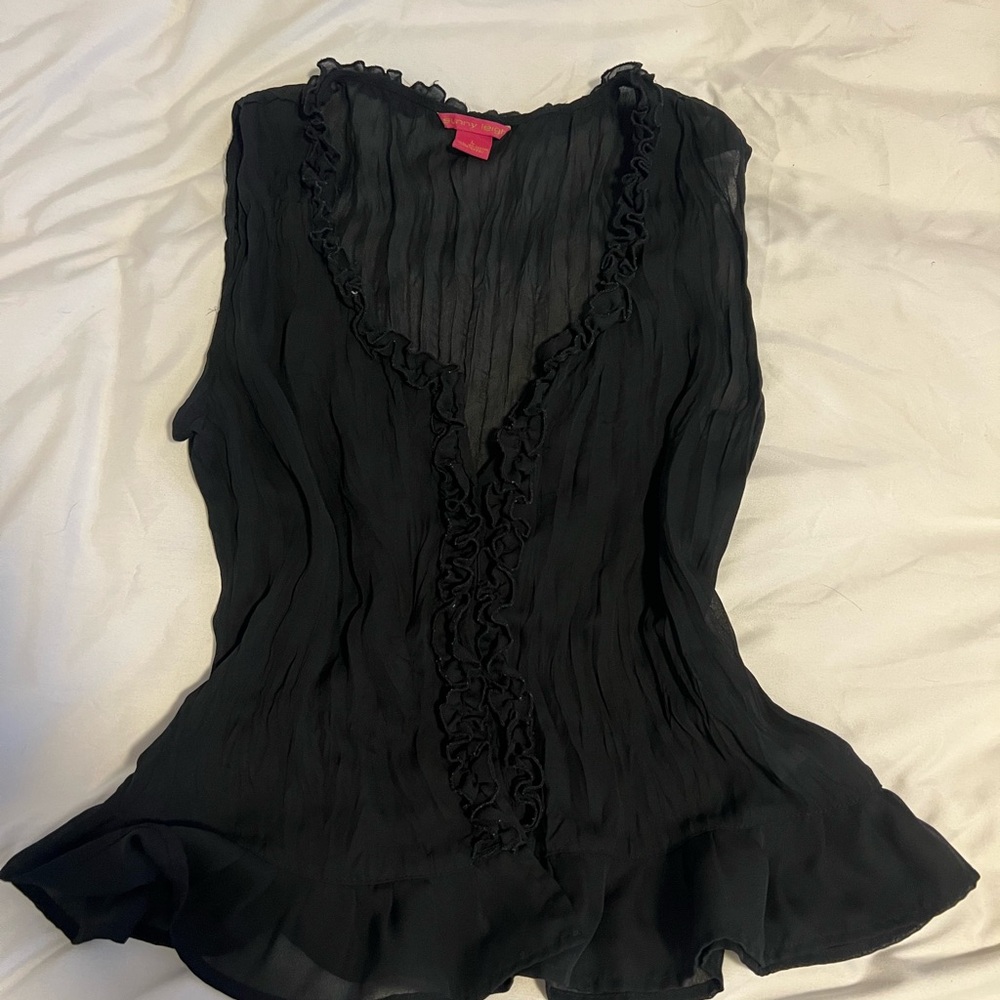 Sunny Leigh Black Ruffled Blouse